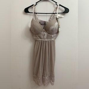 Large Lavender Lace Babydoll Lingerie with Thong